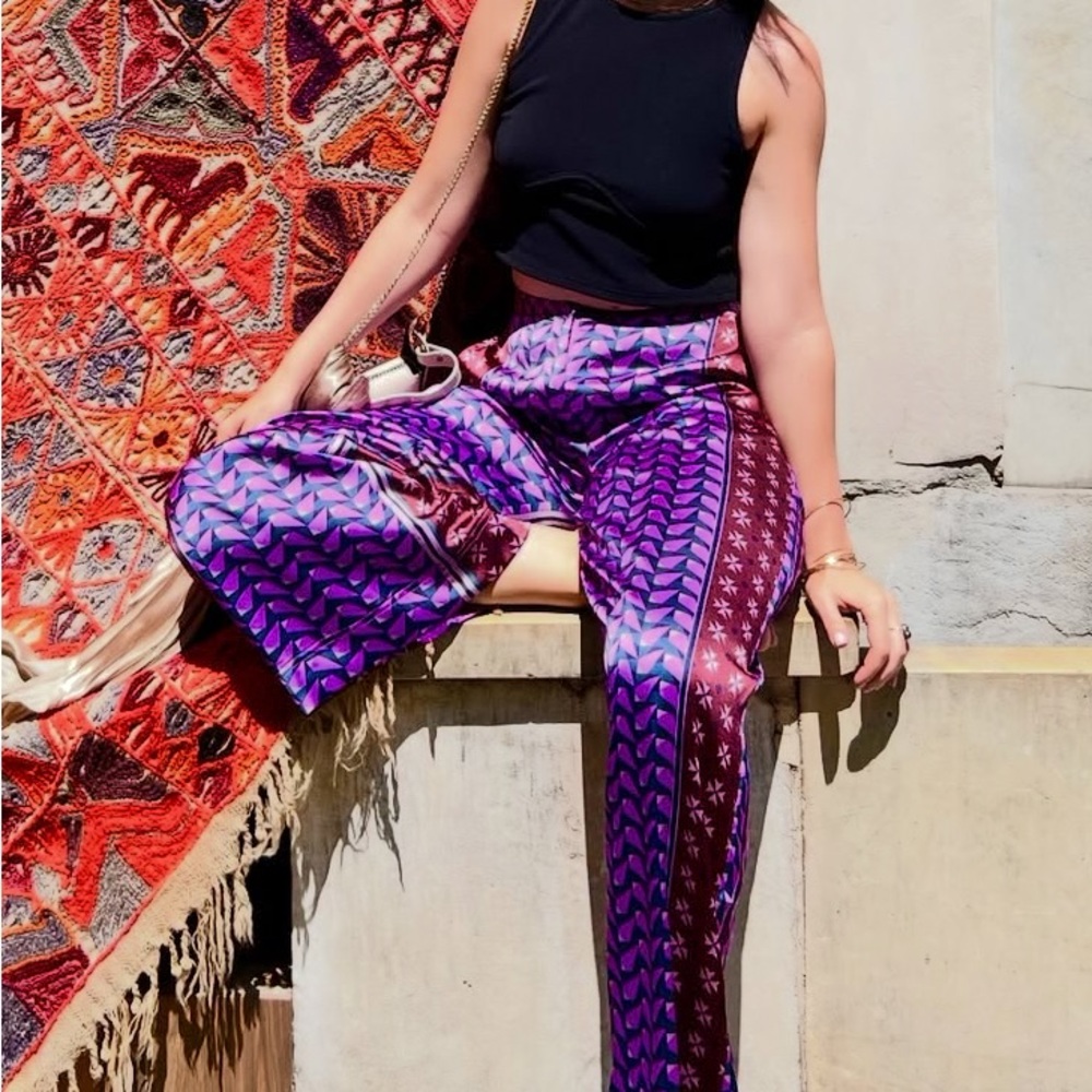 Purple Patterned Women's Pants